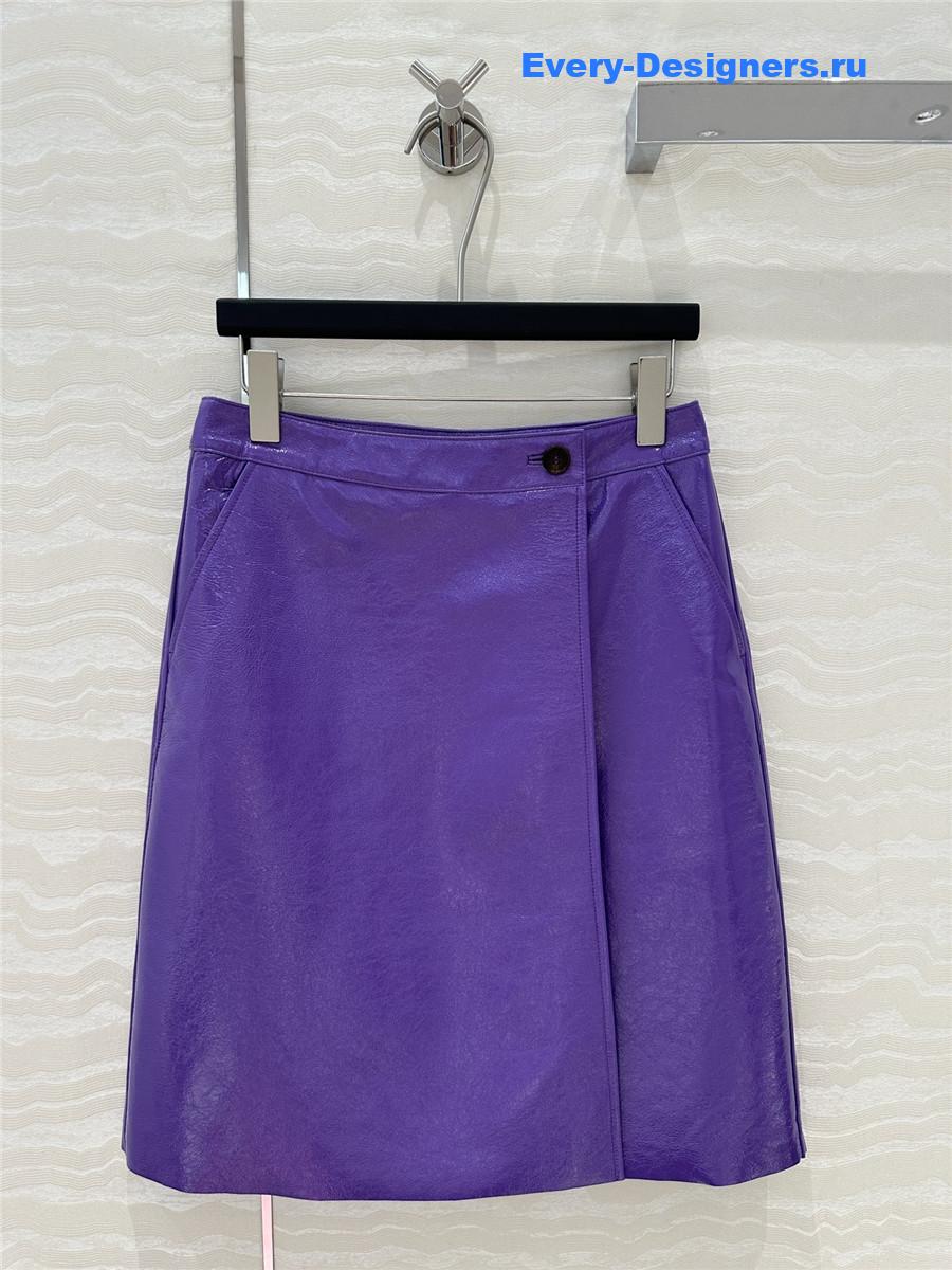 M1um1u patent leather midi skirt