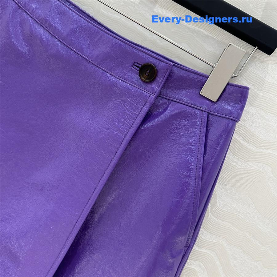 M1um1u patent leather midi skirt