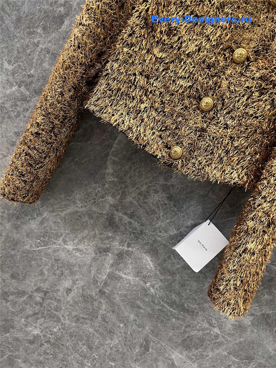 Balmain Gold Button Short Jacket