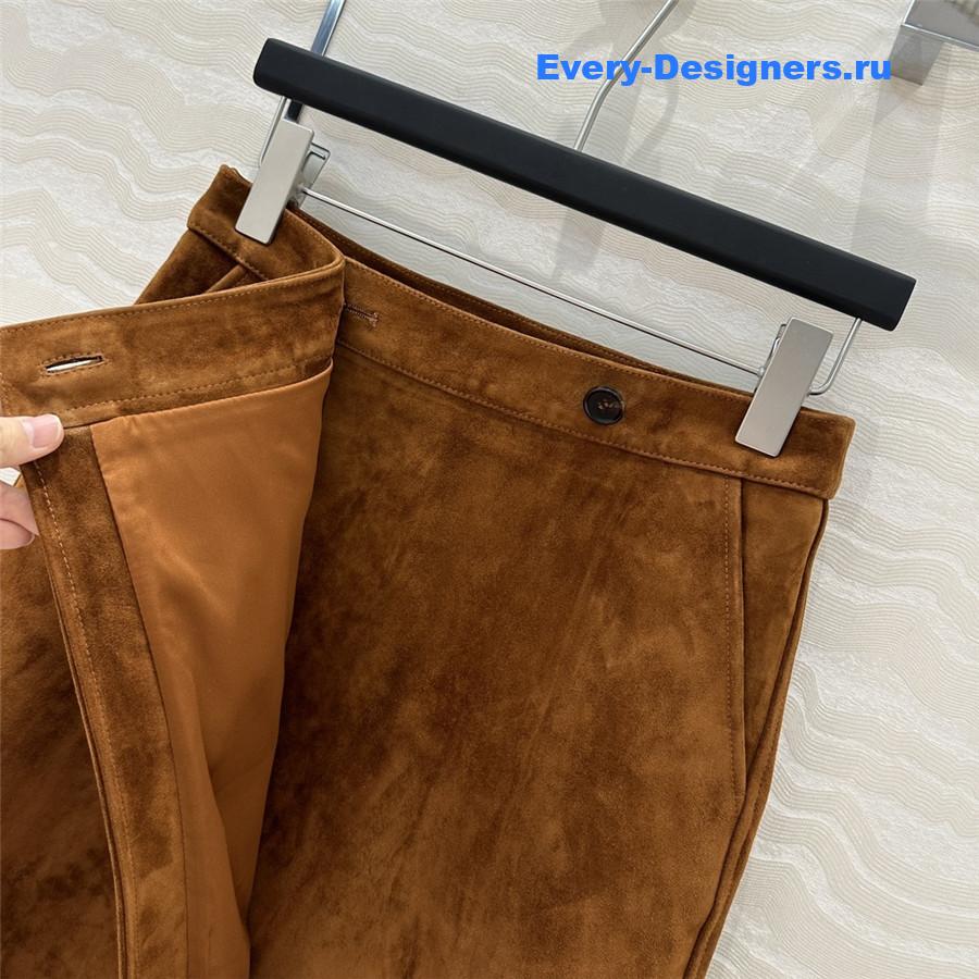 M1um1u suede midi skirt