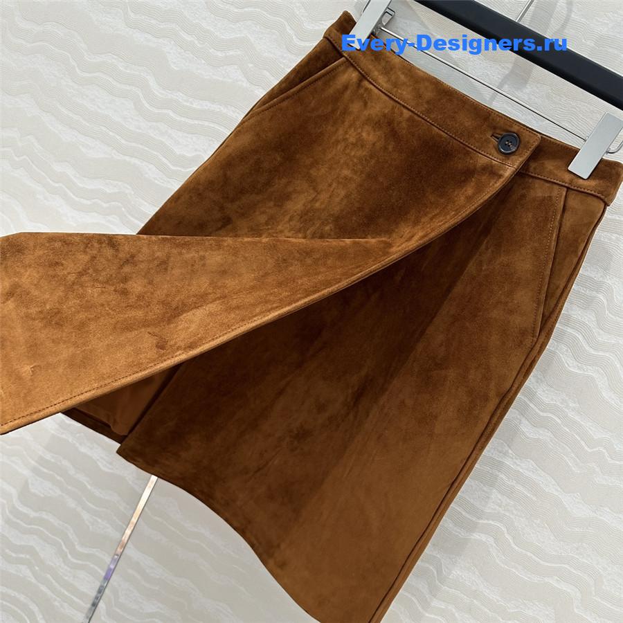 M1um1u suede midi skirt