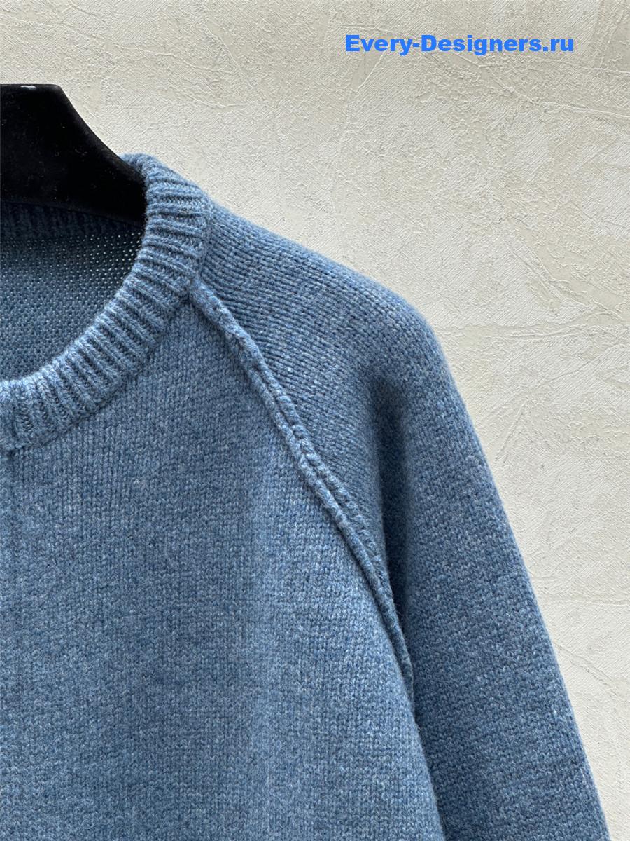 D10r oversize crewneck zip-up cardigan in blue