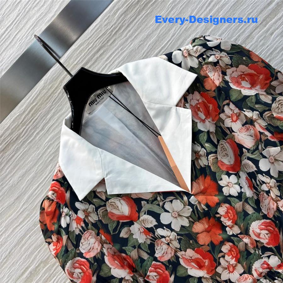M1um1u lapel floral dress