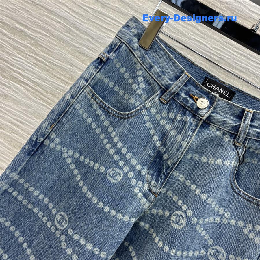 Ch**el logo straight jeans