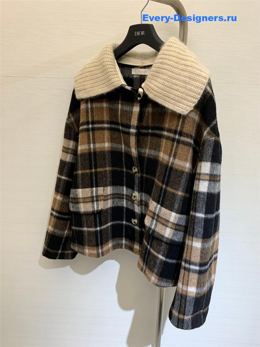 Chloé checked cashmere coat