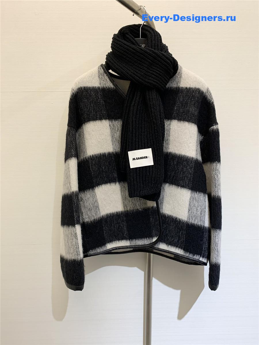 Jil sander scarf wool coat