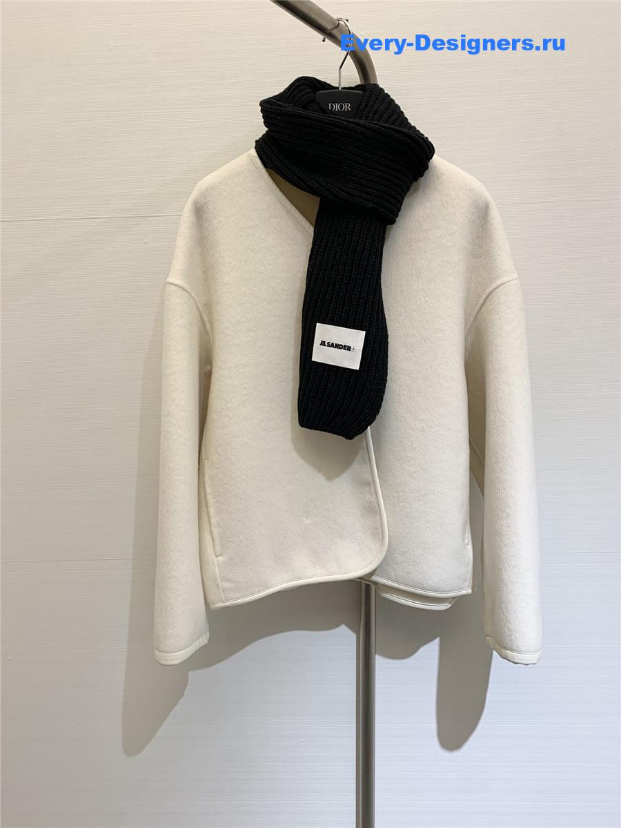 Jil sander scarf wool coat