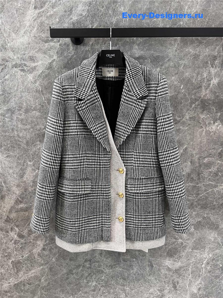 Ce1i*e houndstooth wool blazer