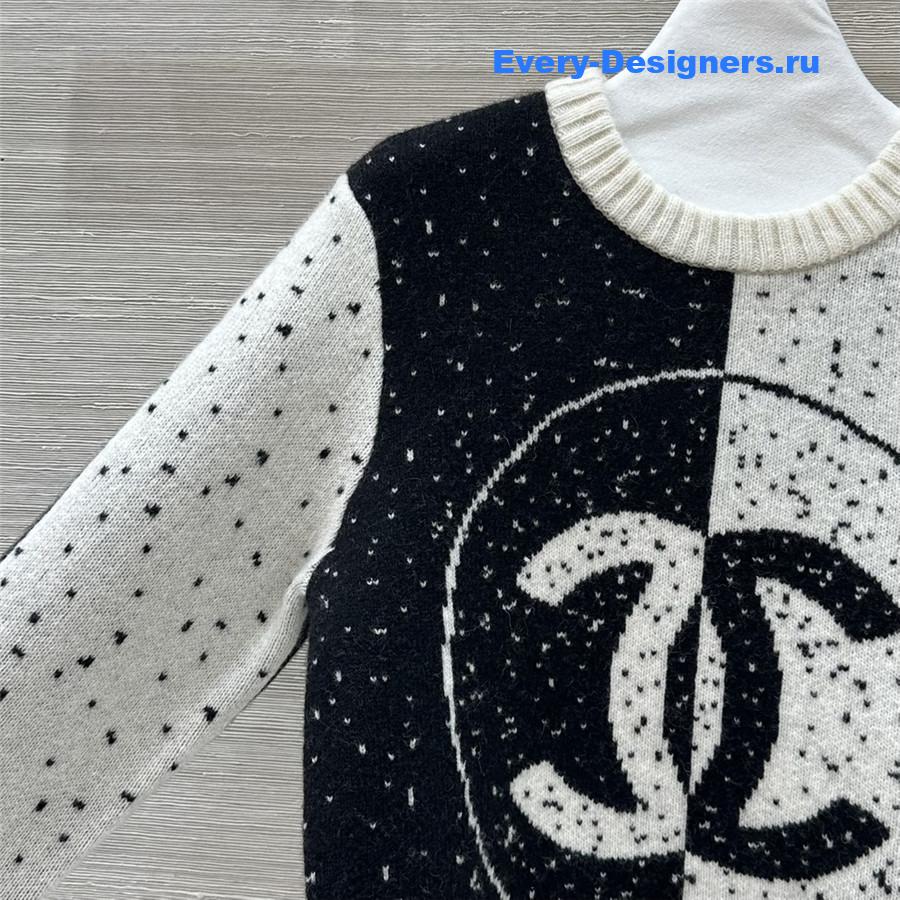 Ch**el black and white sweater