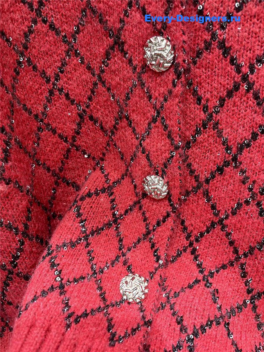 m1um1u D1am0nd sequin knitted cardigan