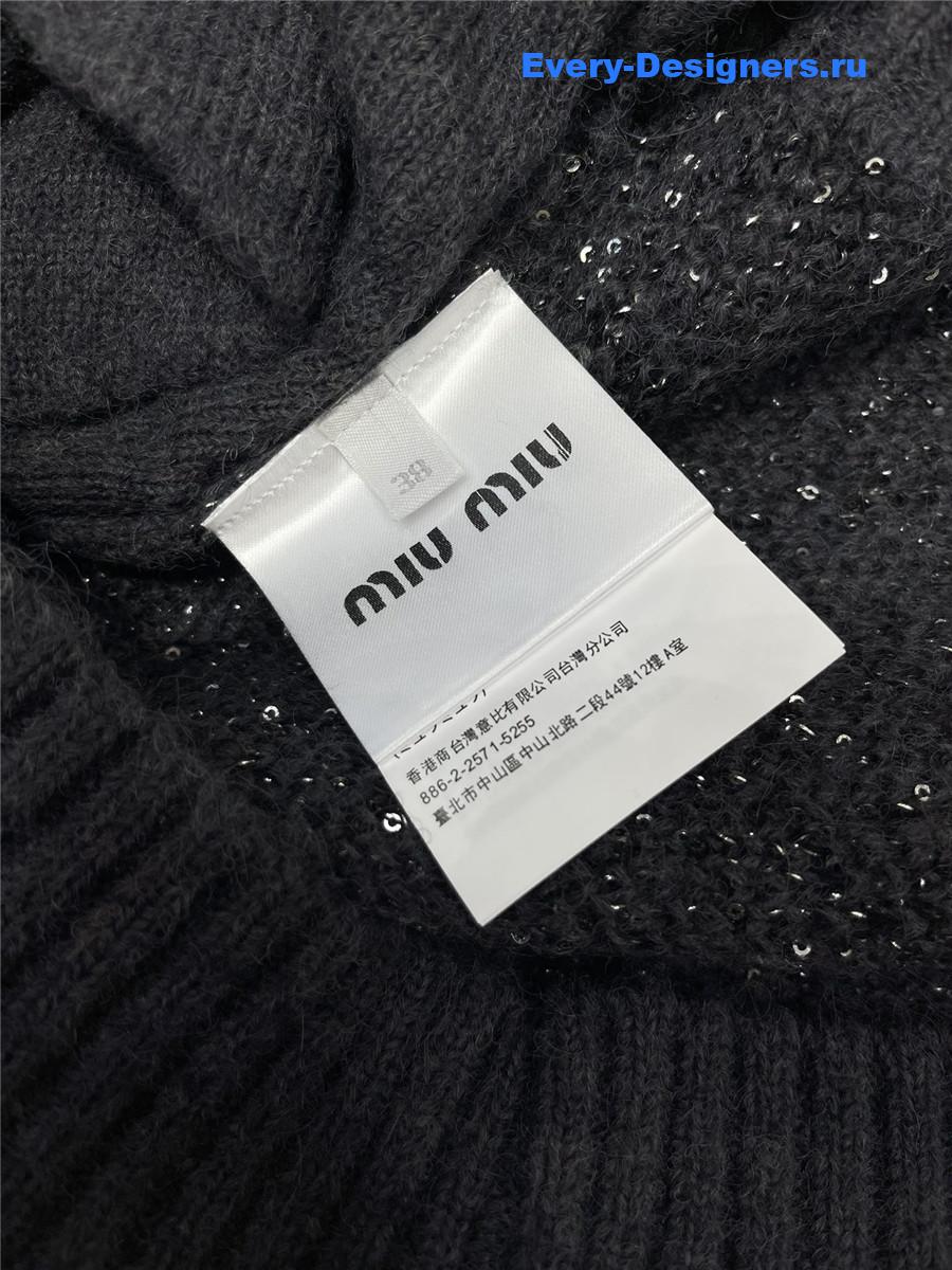 m1um1u D1am0nd sequin knitted cardigan