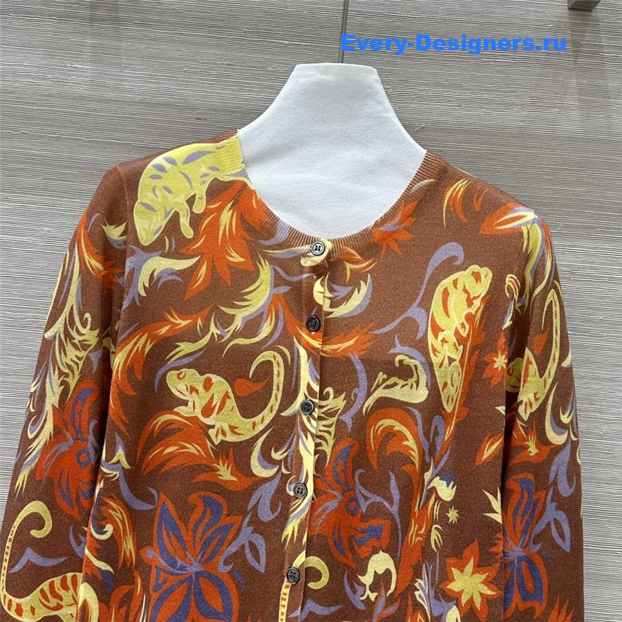 Versace printed knitted cardigan