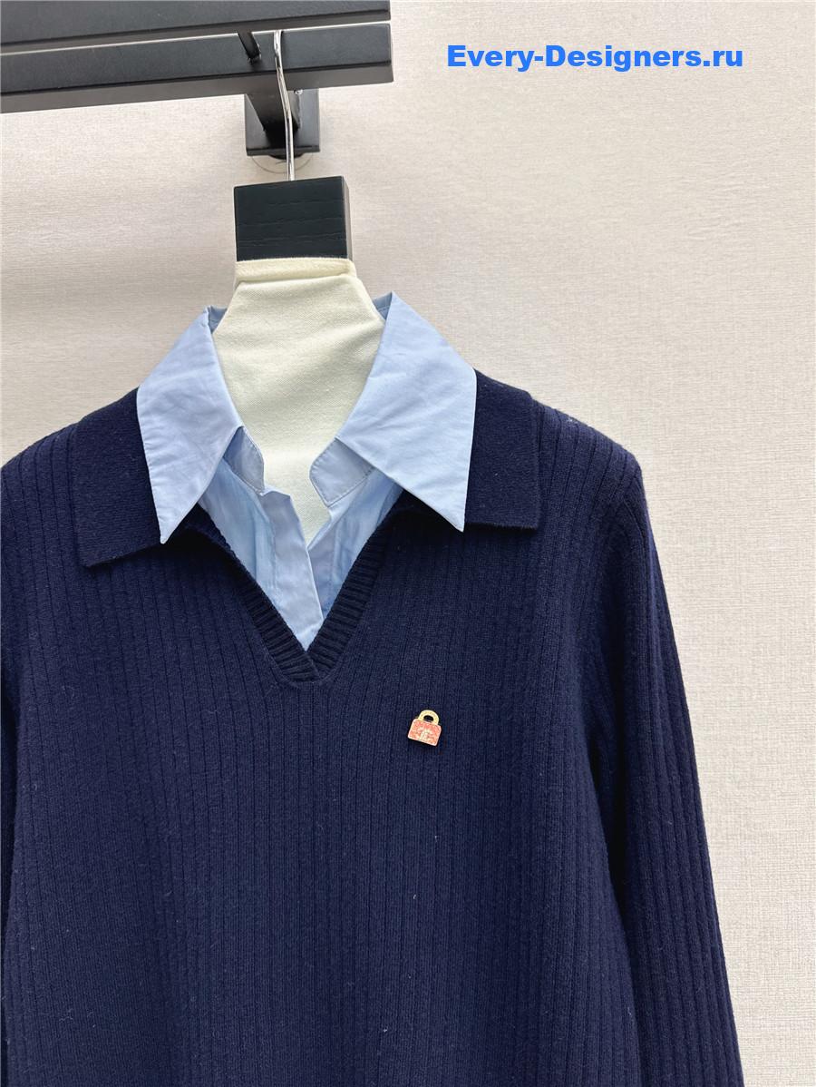 Ch**el fake two piece sweater