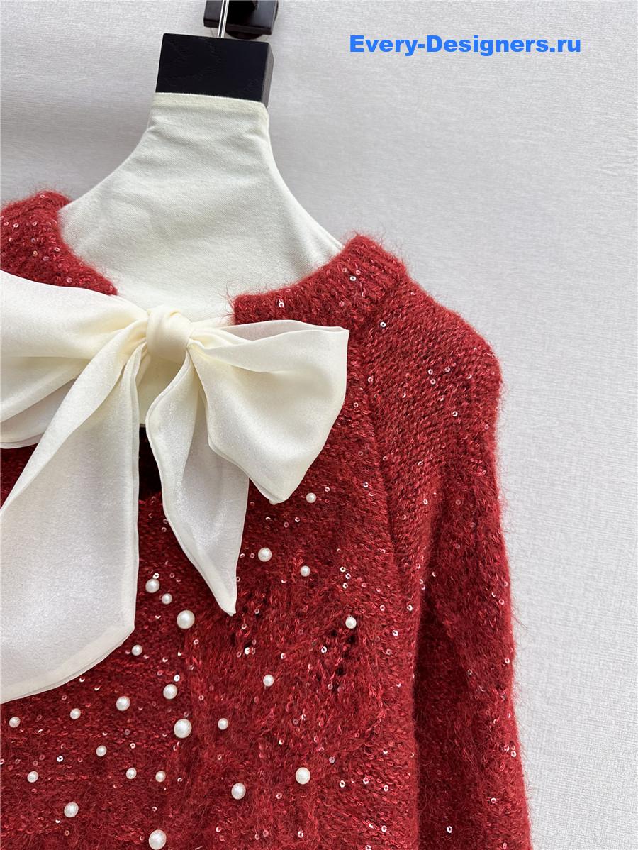 M1um1u ribbon sweater