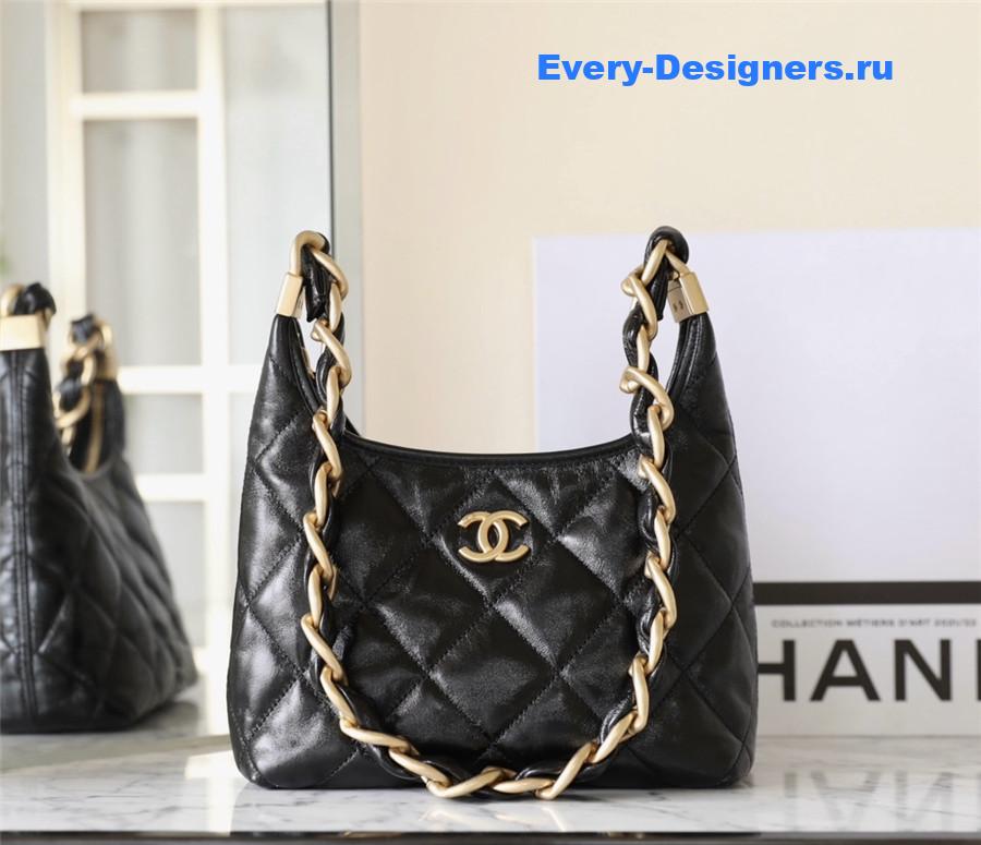 Ch**el small black hobo bag