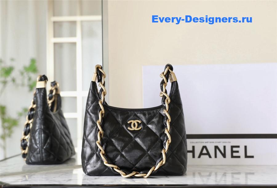 Ch**el small black hobo bag