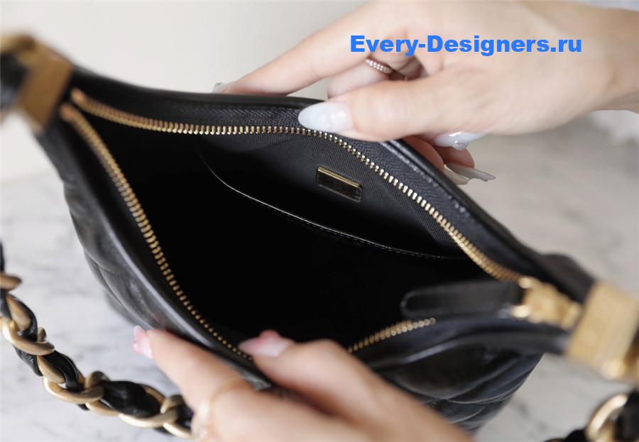 Ch**el small black hobo bag