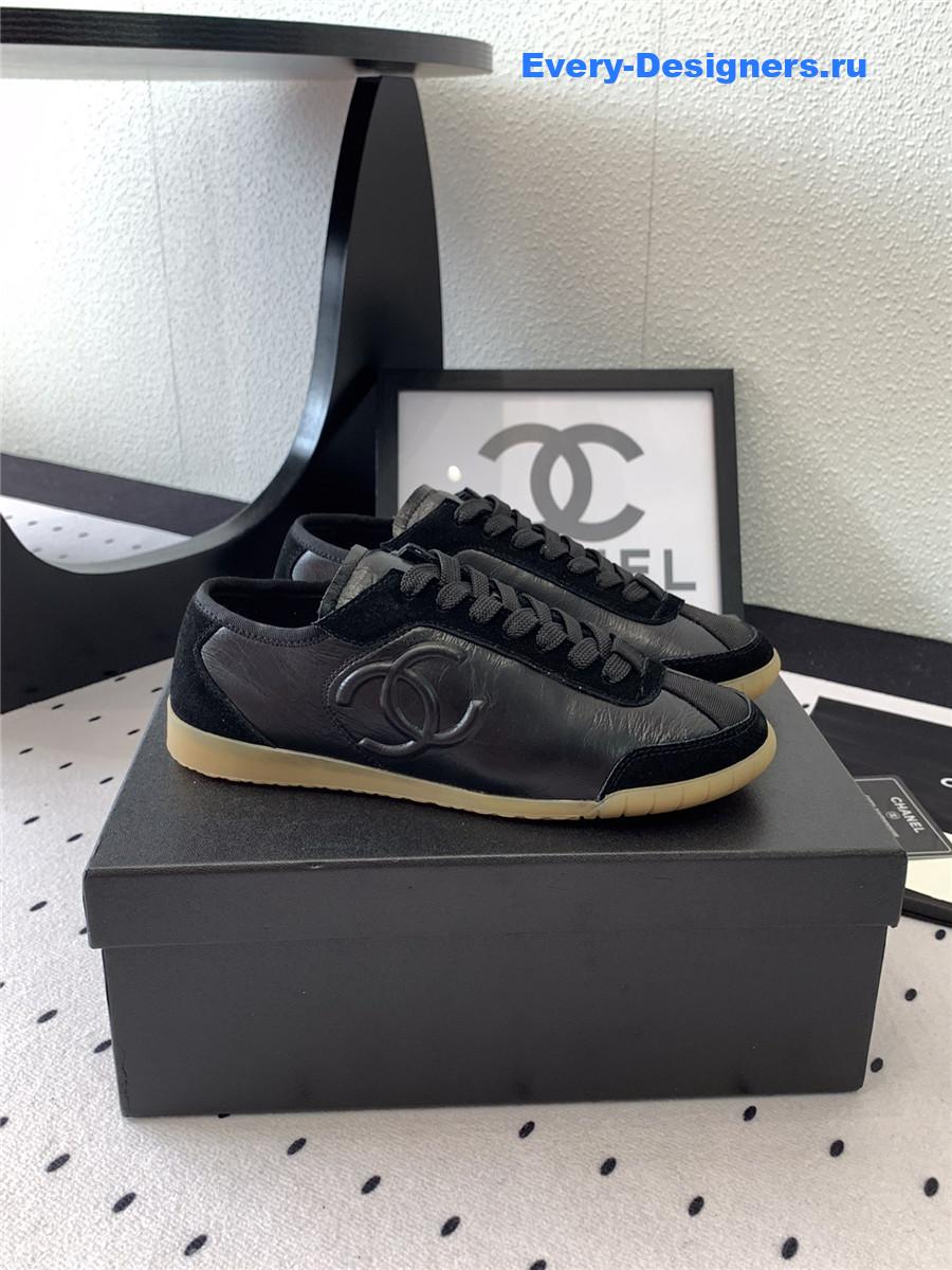 Ch**el black lace up trainers