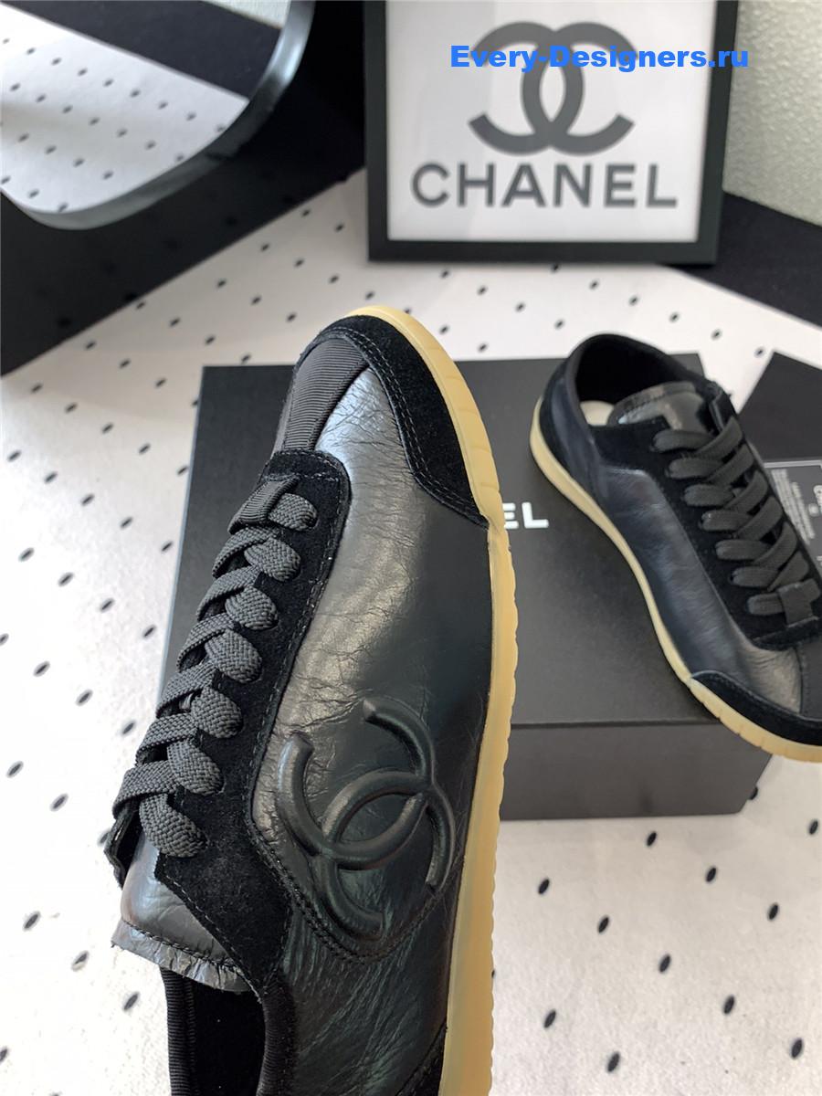 Ch**el black lace up trainers