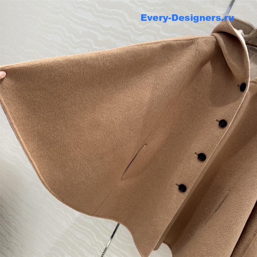 L0r0 P1ana brown hooded cashmere cape