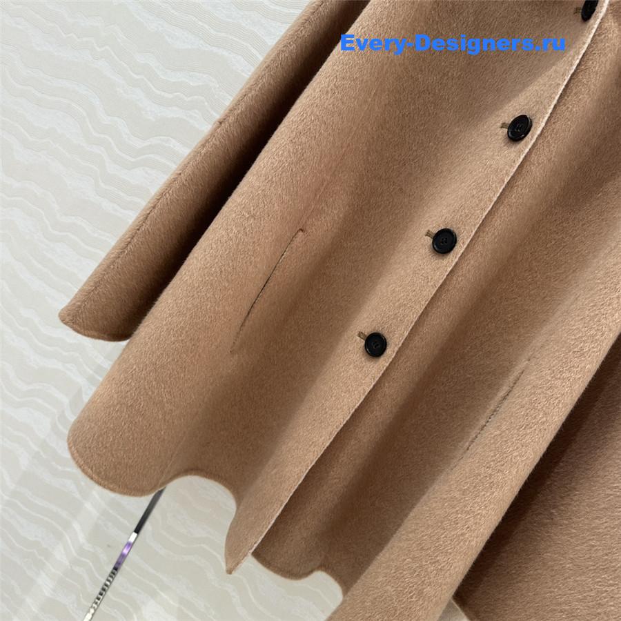 L0r0 P1ana brown hooded cashmere cape