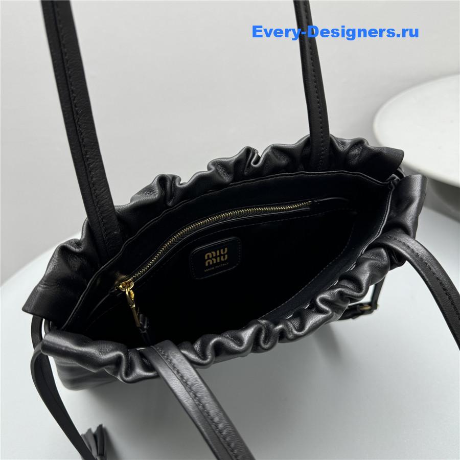 Miu Miu Black Joie Nappa Leather Bag