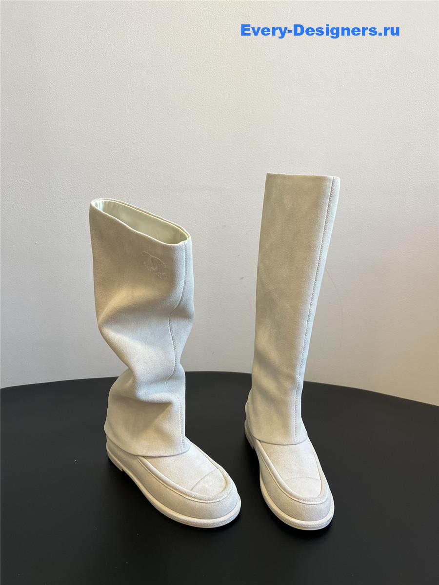 Ch**el flat suede knee-high boots