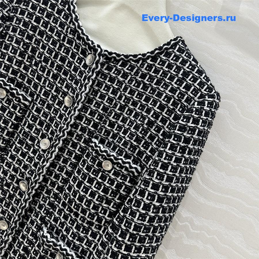 Ch**el coco check soft tweed jacket