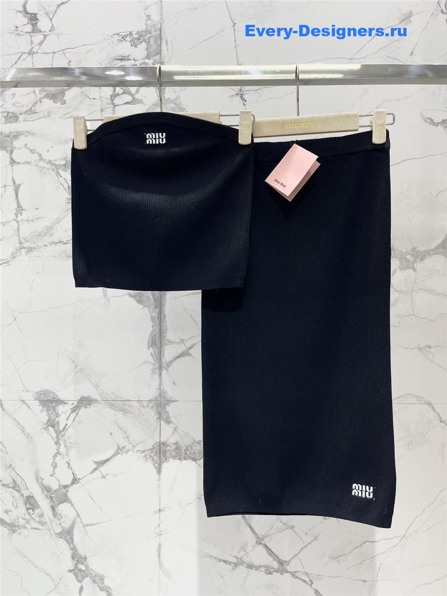 Miu Miu Tube-Top Vest Knitted Skirt Set