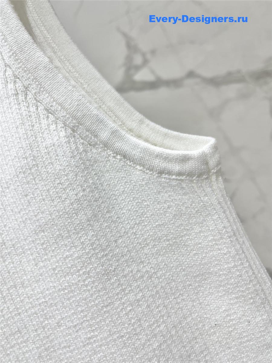 Miu Miu Sleeveless Embroidered Logo Vest