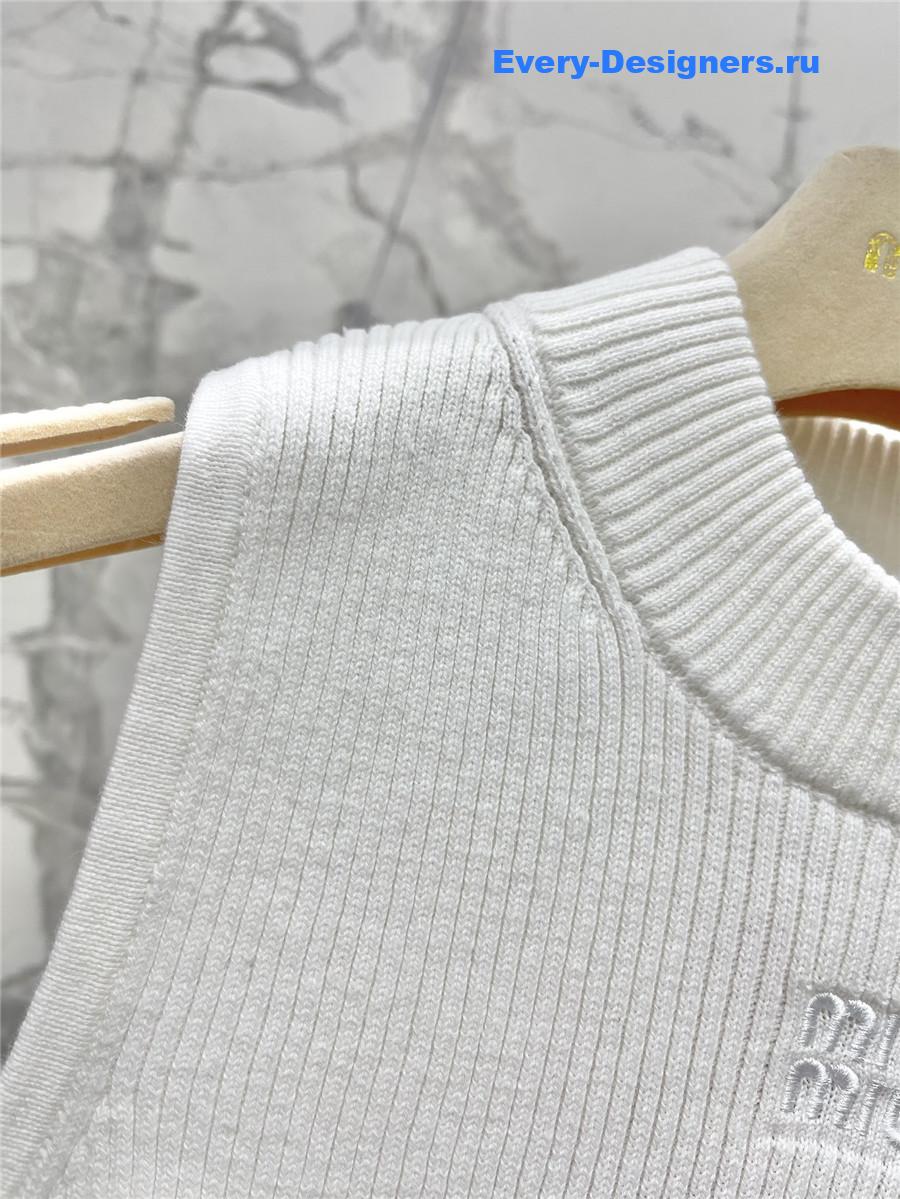 Miu Miu Sleeveless Embroidered Logo Vest