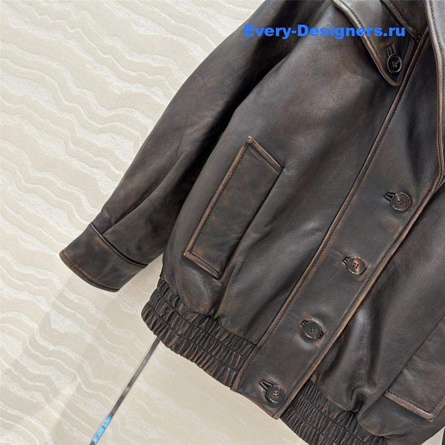 Miu Miu Women’s Lambskin Biker Coat