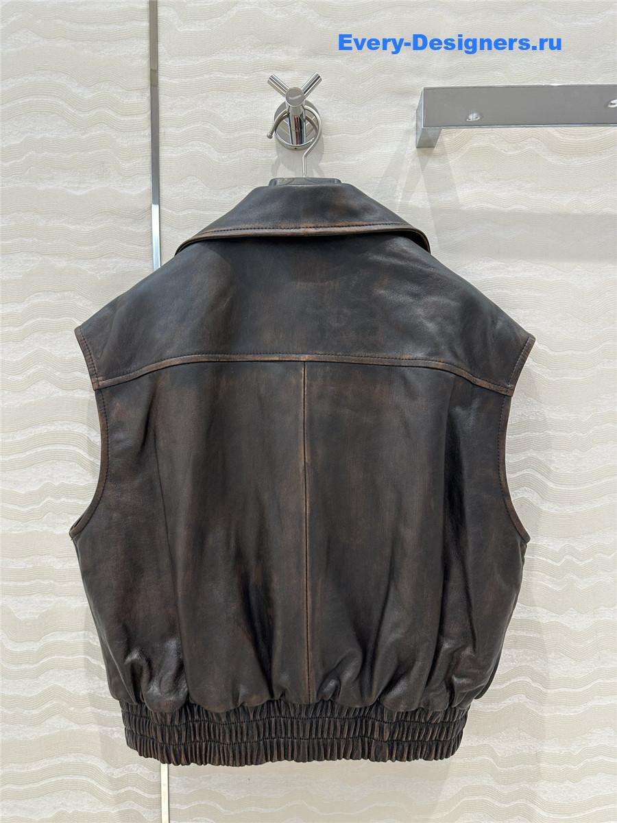 Miu Miu Women’s Lambskin Biker Vest