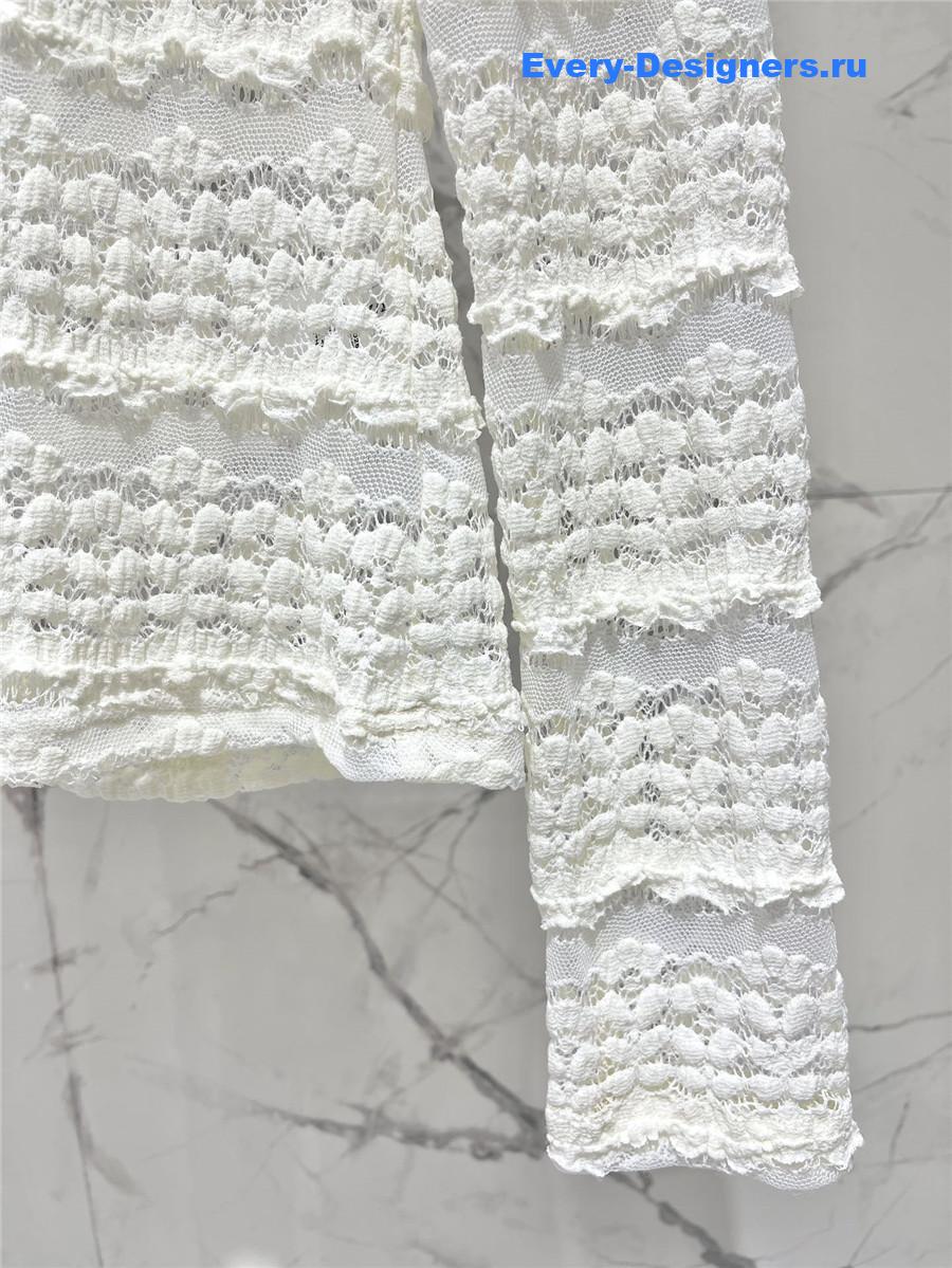 Sa1nt Lau*nt lace long sleeve shirt in white