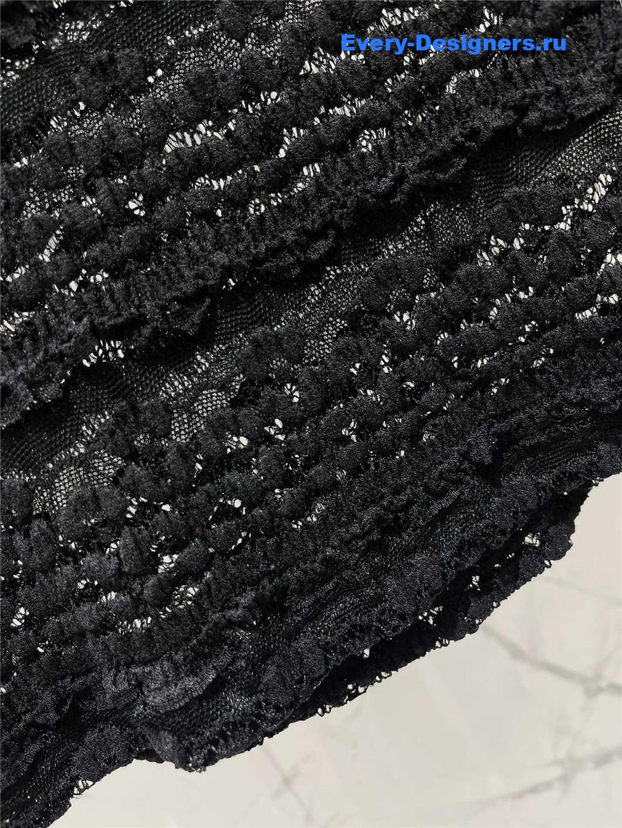 Sa1nt Lau*nt lace long sleeve shirt in black