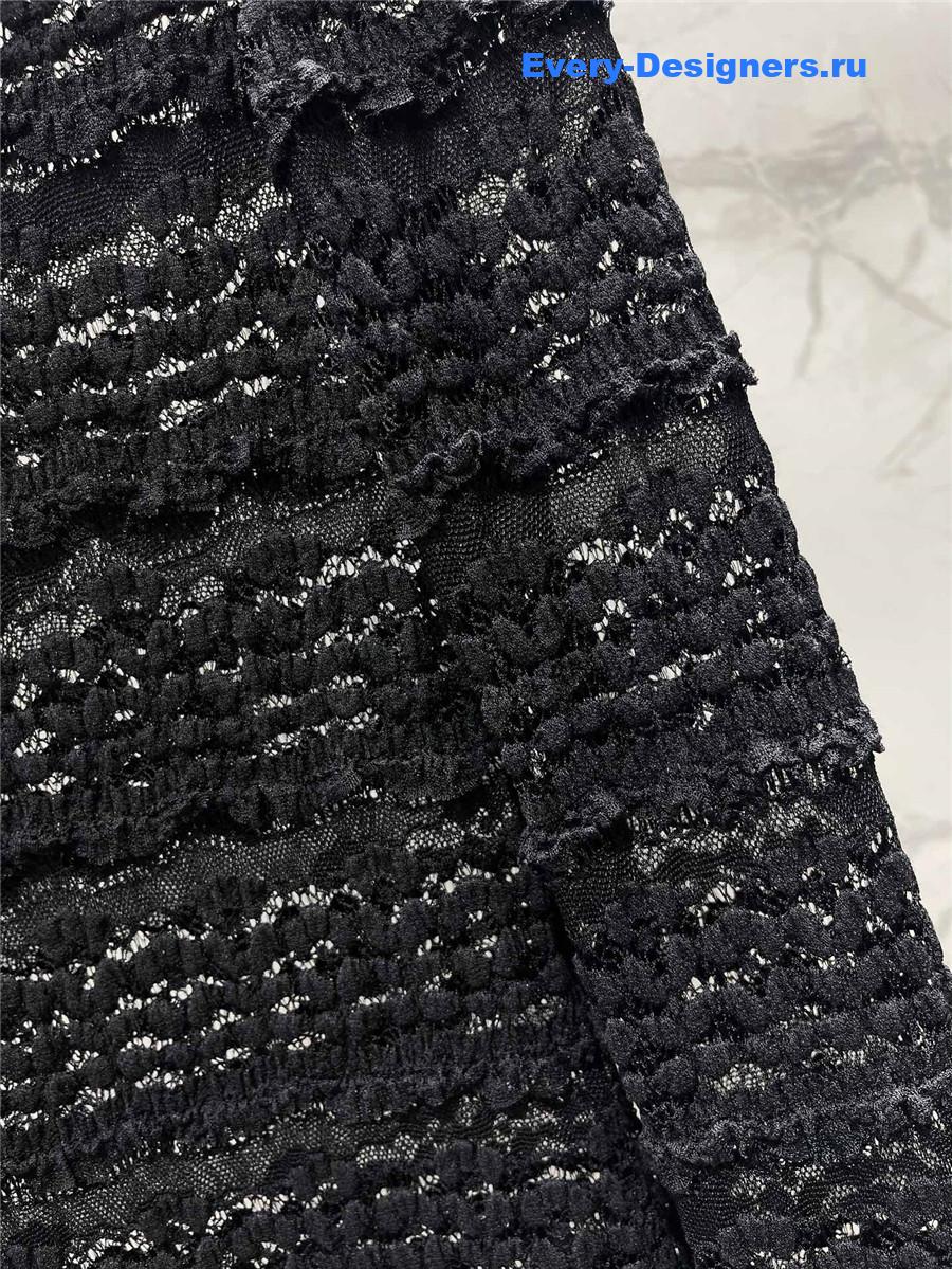 Sa1nt Lau*nt lace long sleeve shirt in black