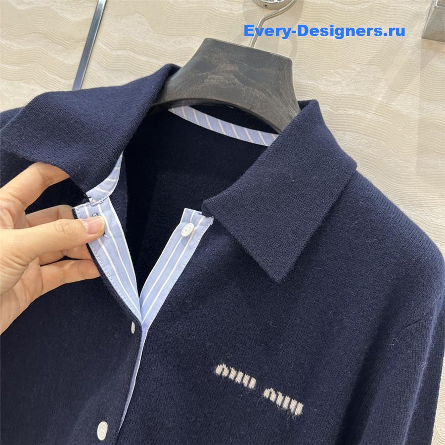 Miu Miu Cashmere Polo Collar Cardigan