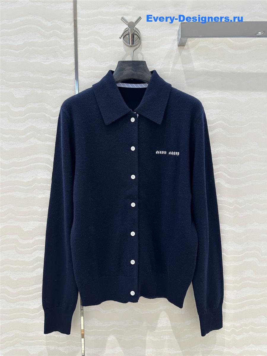 Miu Miu Cashmere Polo Collar Cardigan