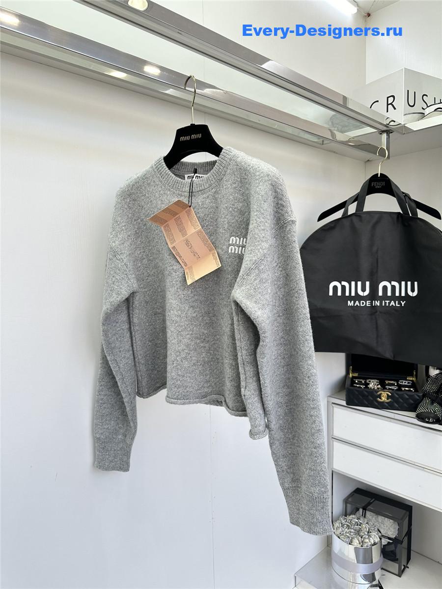 Miu Miu Logo Embroidered Cashmere Wool Sweater Set