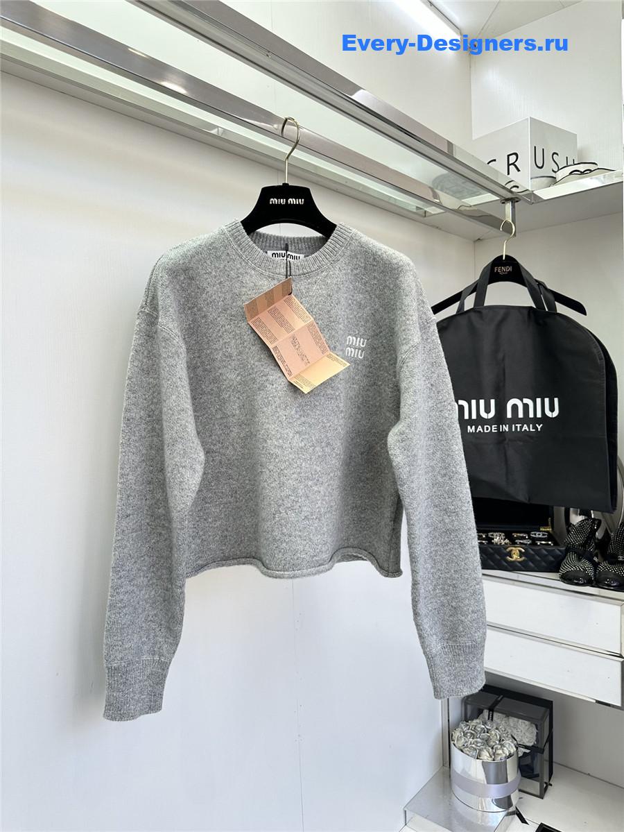 Miu Miu Logo Embroidered Cashmere Wool Sweater Set