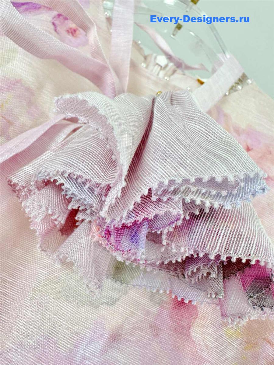 Zimm Crush Flower Midi Dress in Purple Floral