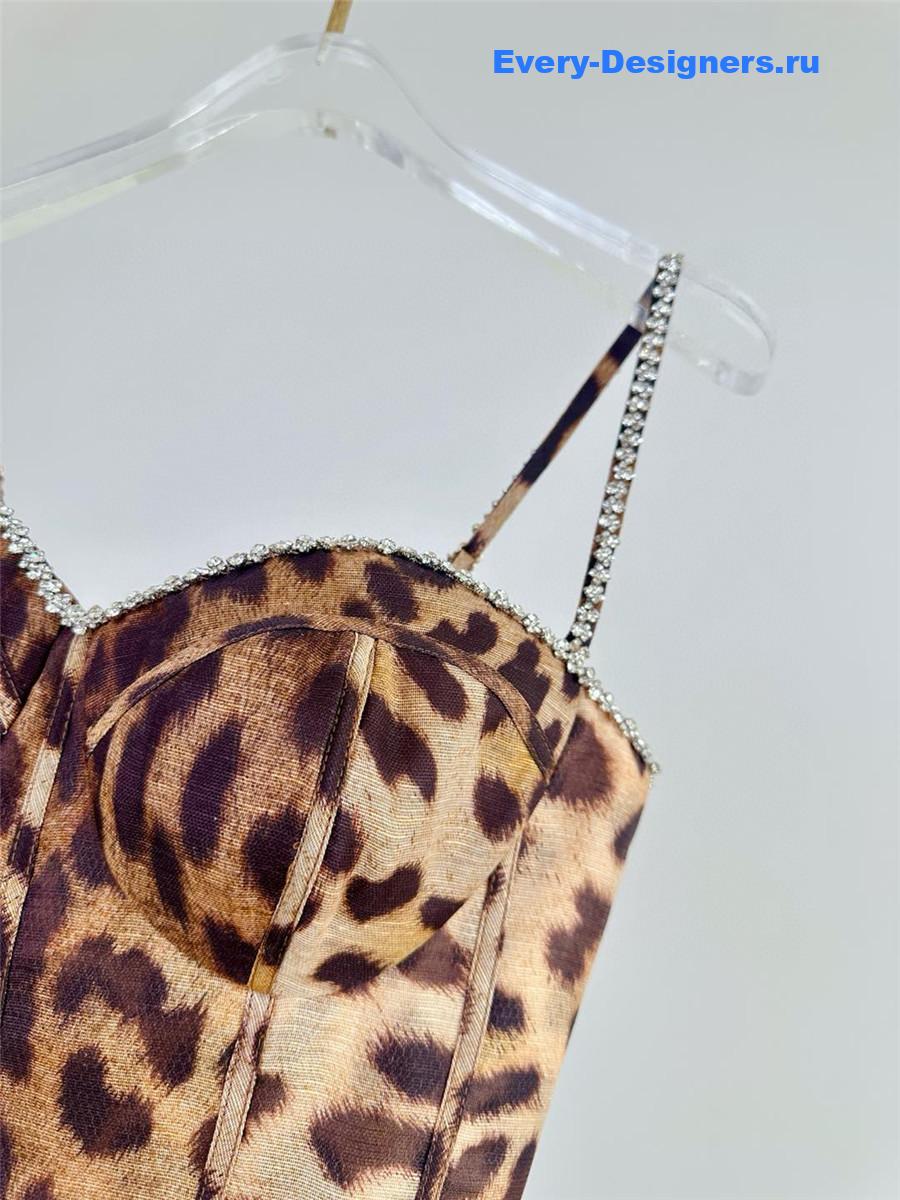 Zimm Crush Leopard Paneled Midi-Dress