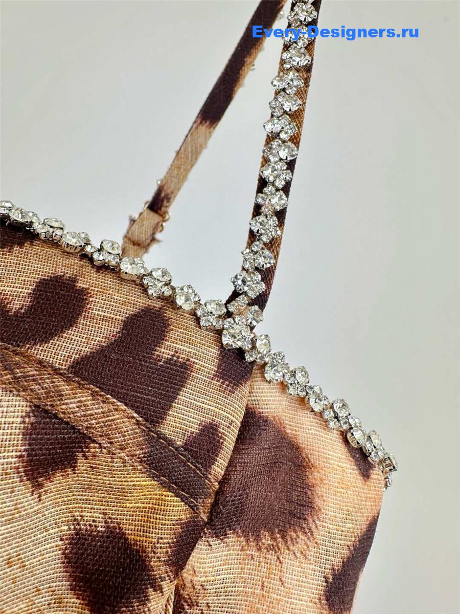 Zimm Crush Leopard Paneled Midi-Dress