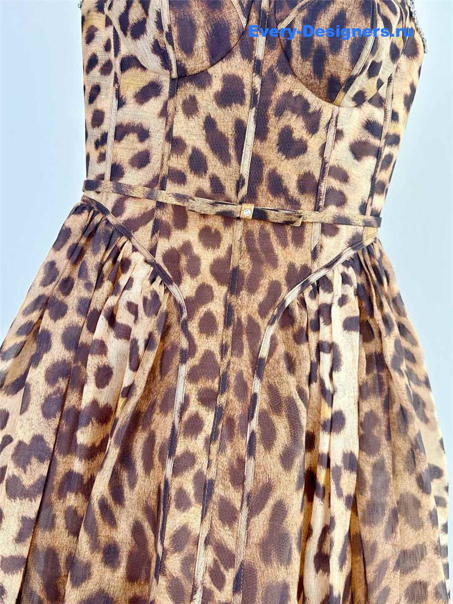 Zimm Crush Leopard Paneled Midi-Dress