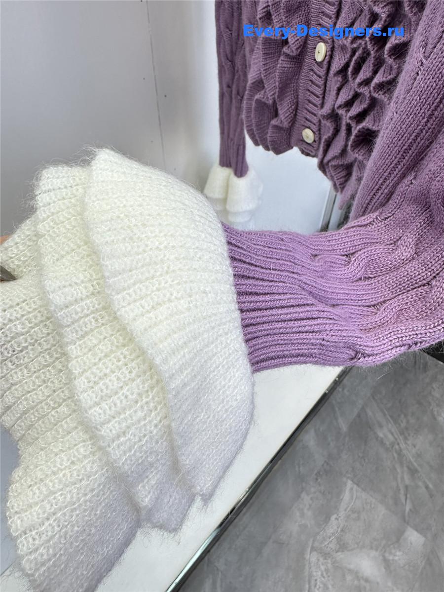 Va1e*ntin0 garavani ruffled wool cardigan