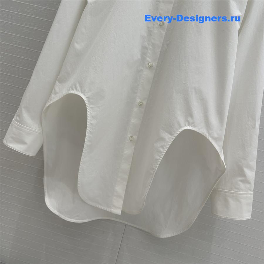 L0ew* asymmetric longline shirt in white