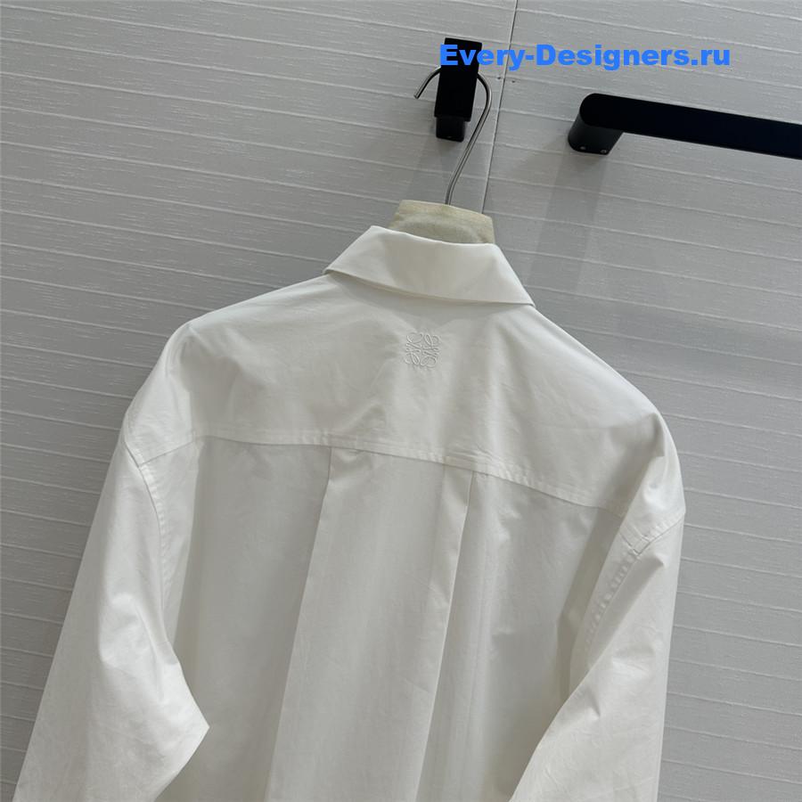 L0ew* asymmetric longline shirt in white