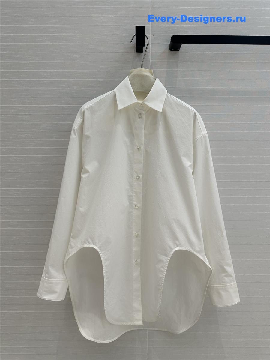 L0ew* asymmetric longline shirt in white