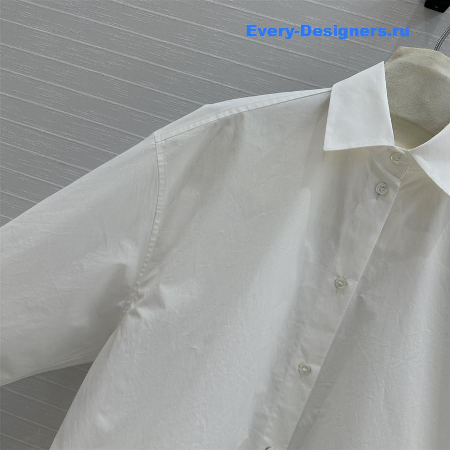 L0ew* asymmetric longline shirt in white