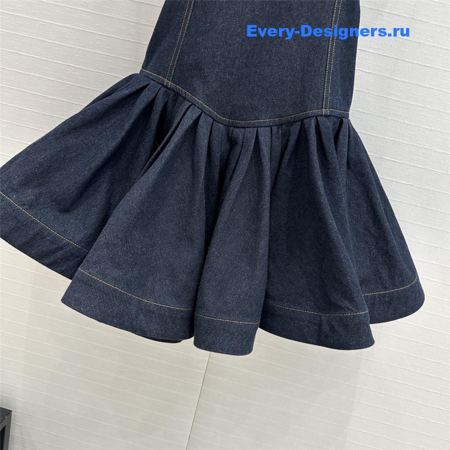 Zimm Crush Gathered Denim Mini Dress